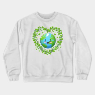 Earth Day 2024 Heart Earth Day Kids Boys Girl Crewneck Sweatshirt